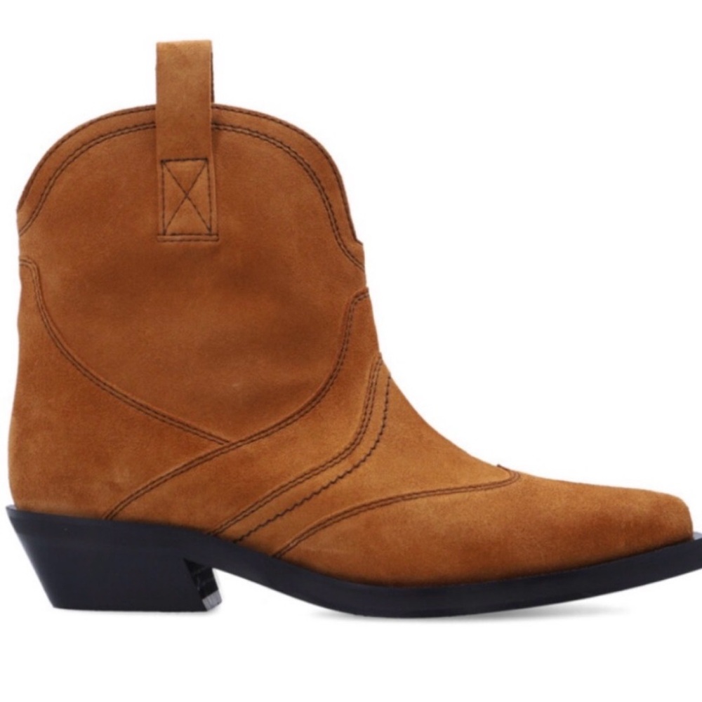 Ganni Genuine Suede Cowgirl Booties